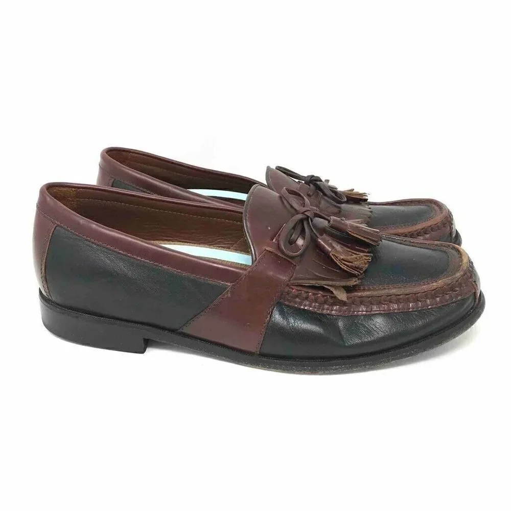 Johnston & Murphy Aragon Loafers Black Brown 10.5 Wide